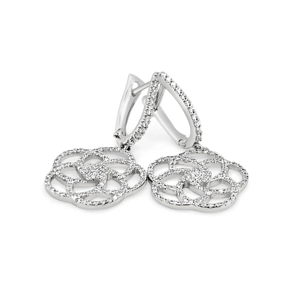 18k witgouden oorbellen 1.82 ct. diamanten