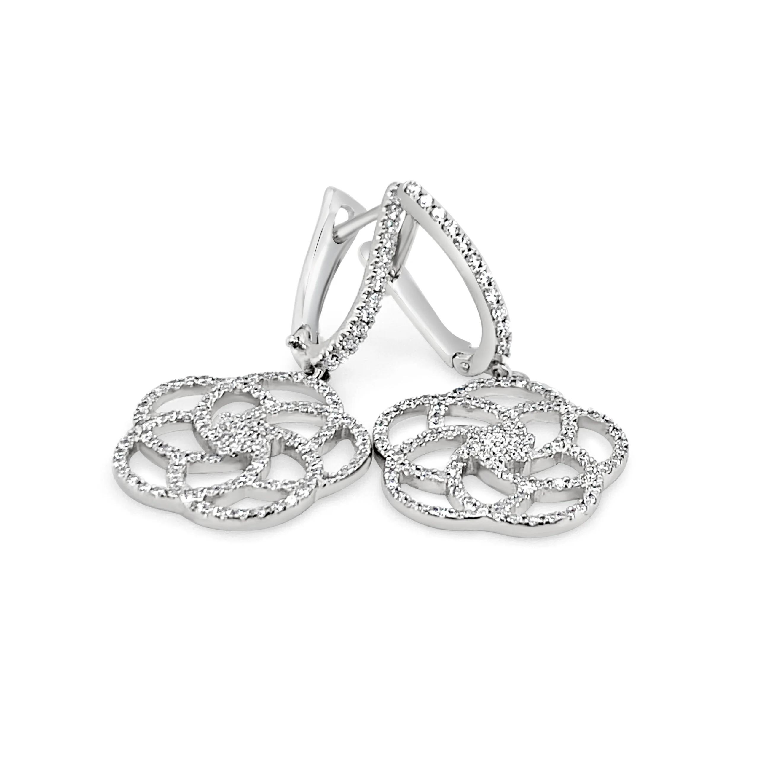 18k witgouden oorbellen 1.82 ct. diamanten