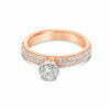 18k rosé- en witgouden pavé solitaire ring 2.88 ct. diamanten