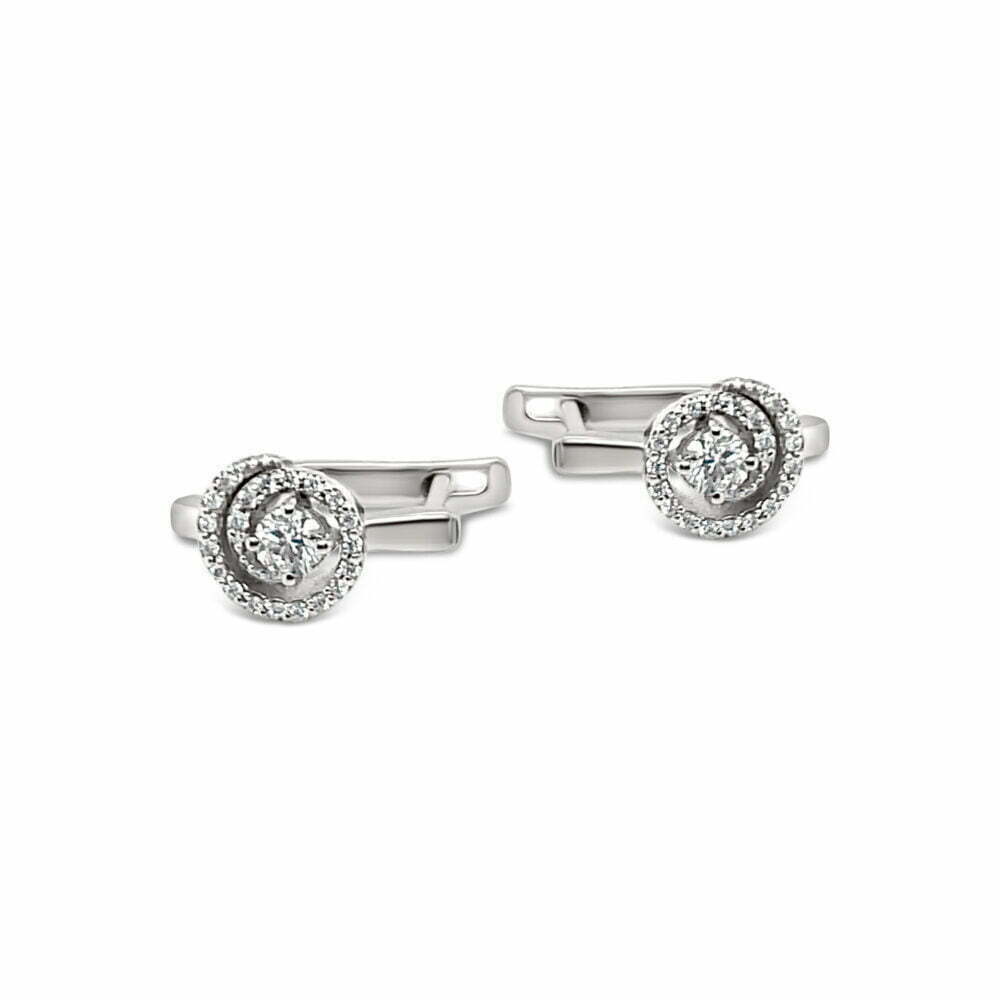 18k witgouden oorbellen 0.47 ct. diamanten