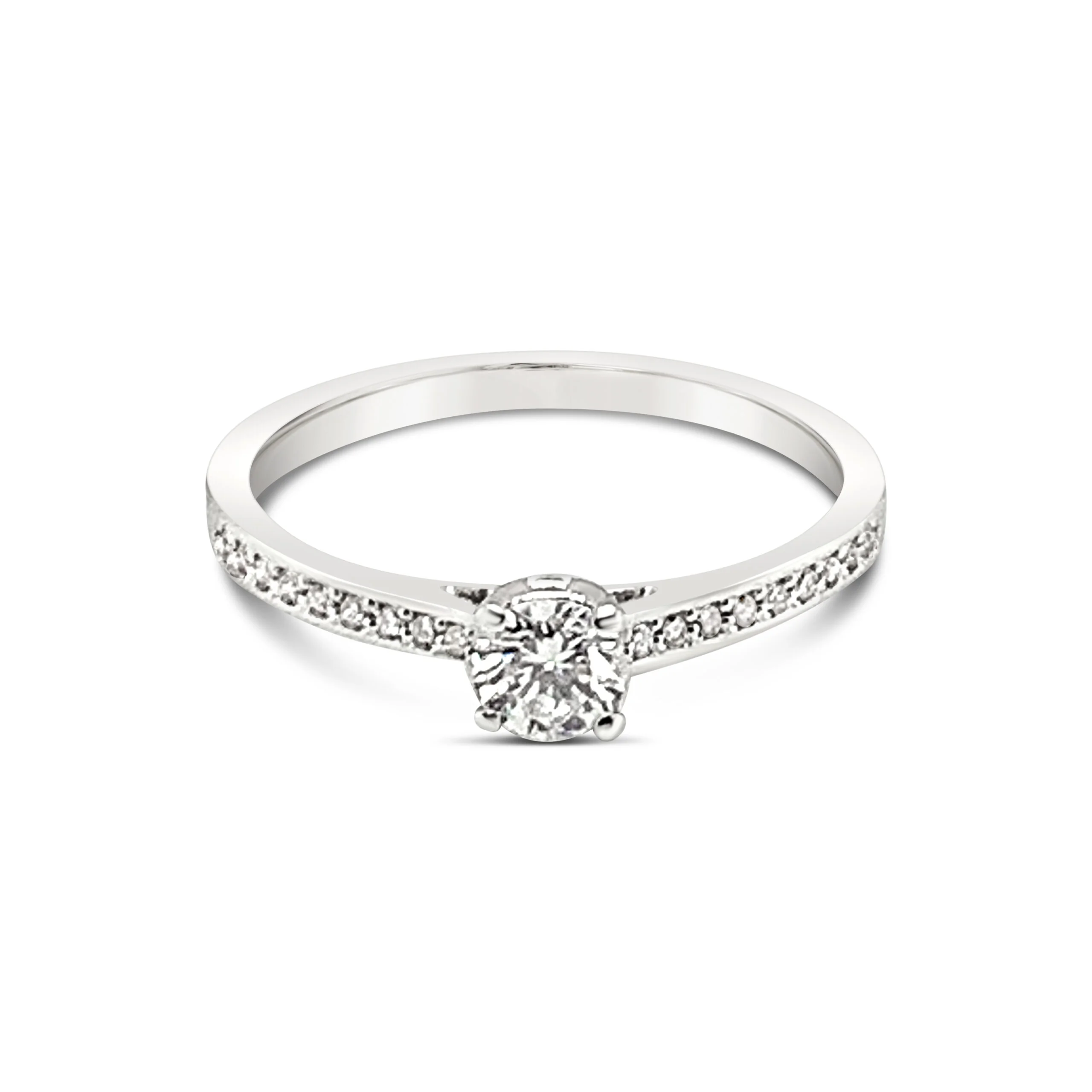18k witgouden pavé solitaire ring 1.34 ct. diamanten