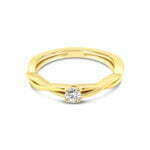 18k geelgouden solitaire ring met 0.37 ct. diamant