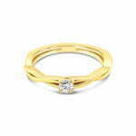 18k geelgouden solitaire ring met 0.37 ct. diamant