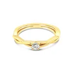 18k geelgouden solitaire ring met 0.37 ct. diamant