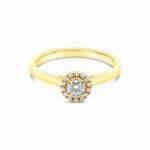 18k geelgouden entourage ring met 0.82 ct. diamanten