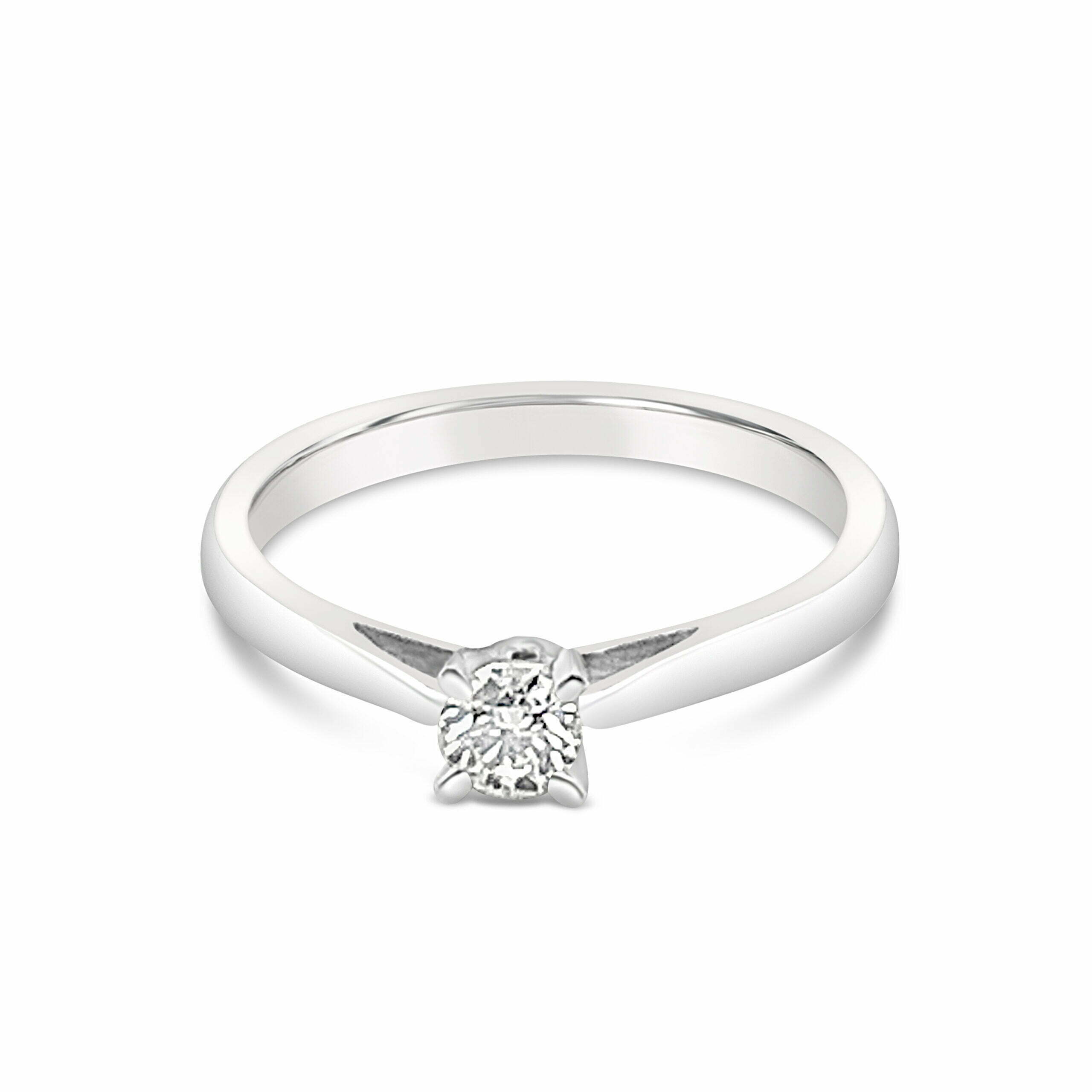 18k witgouden solitaire ring 0.90 ct. diamant