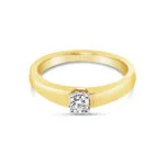 18k geel- en witgouden solitaire ring 1.00 ct. diamant