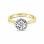 18k geel- en witgouden entourage ring 0.72 ct. diamanten