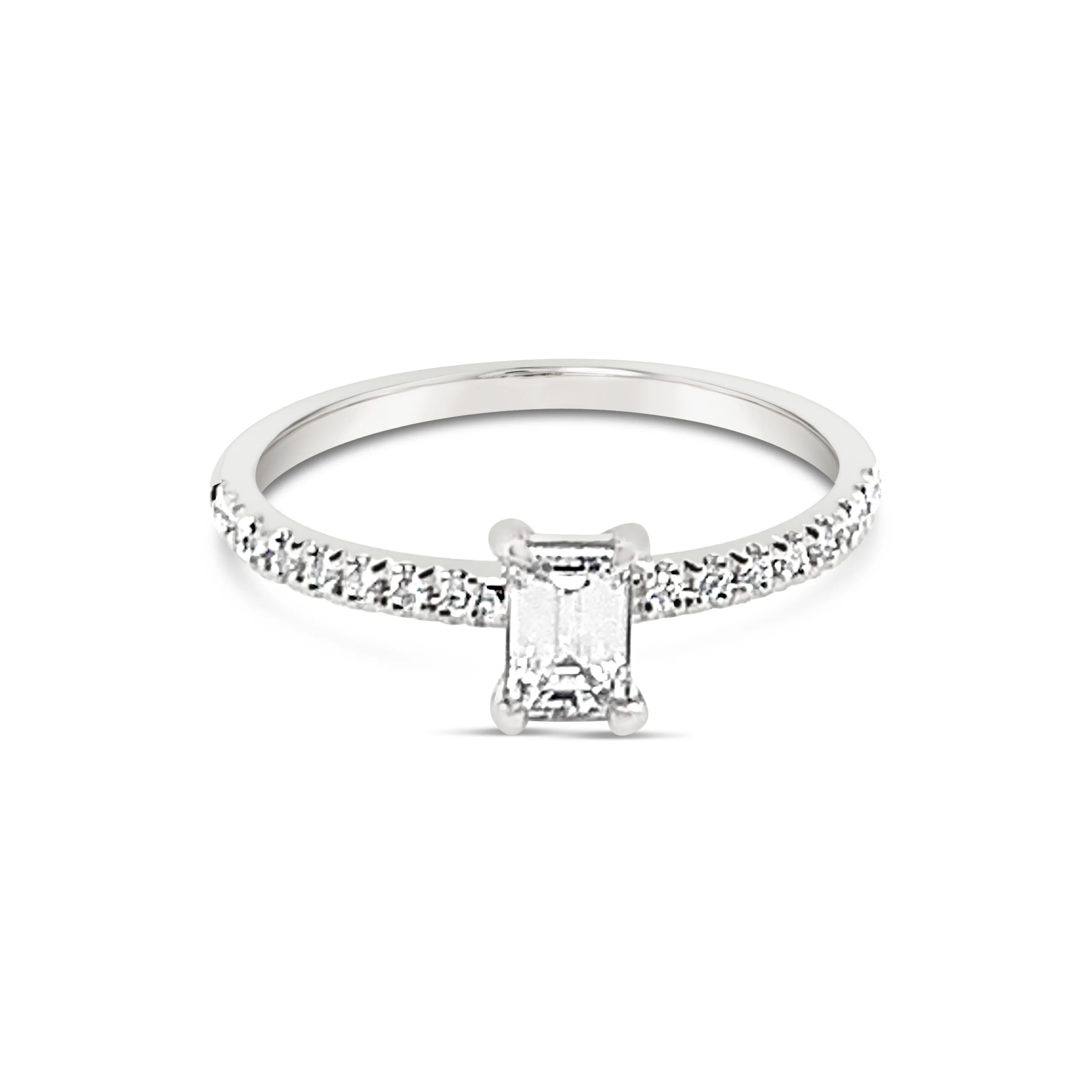 18k witgouden pavé solitaire ring 0.72 ct. diamanten