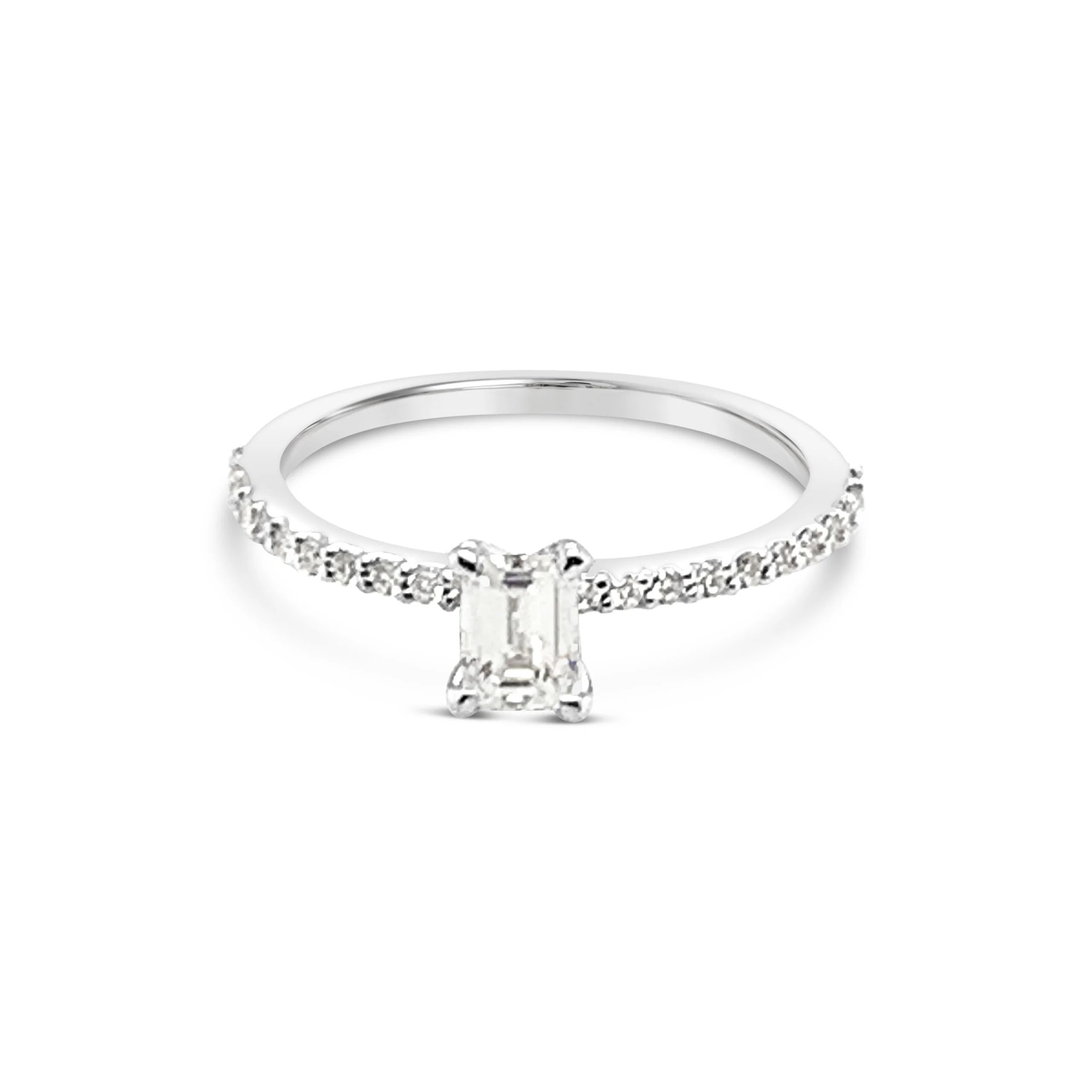 18k witgouden pavé solitaire ring 0.50 ct. diamanten