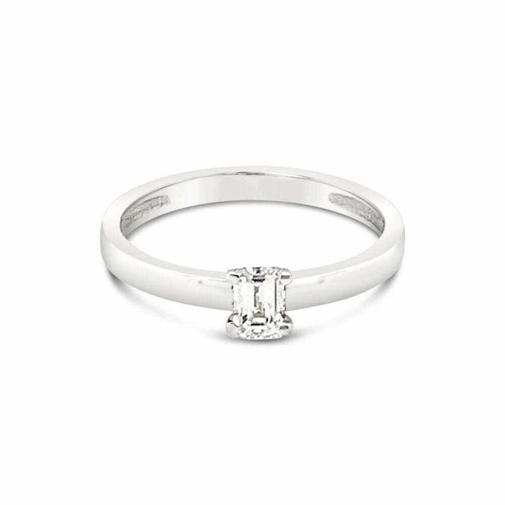 18k witgouden solitaire ring 0.30 ct. diamant