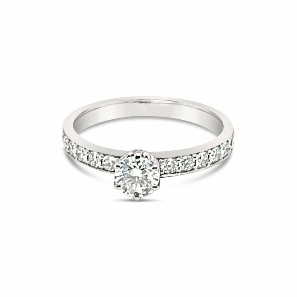 18k witgouden solitaire ring 1.30 ct. diamanten