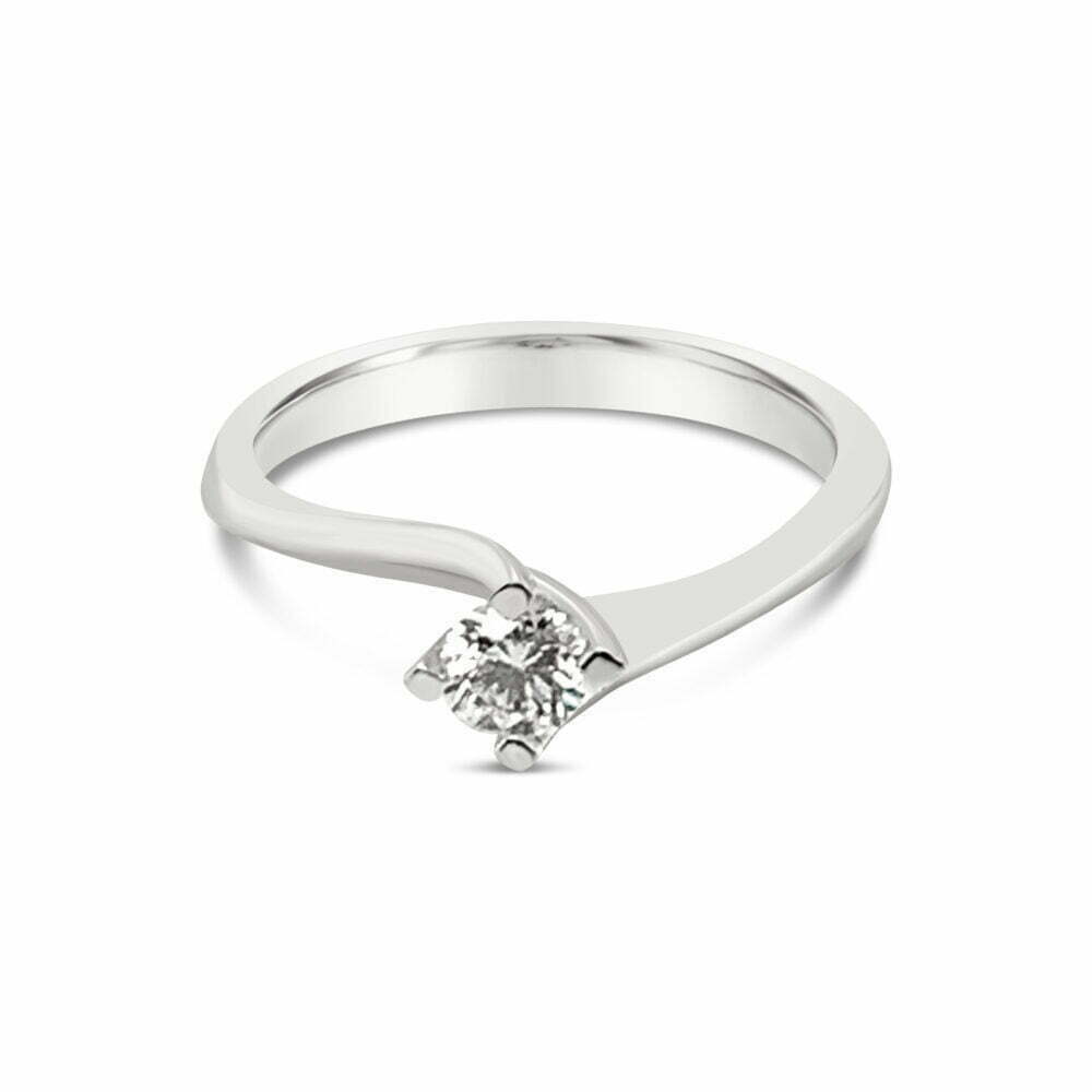 18k witgouden solitaire ring met 0.62 ct. diamant
