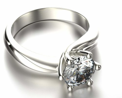 18k witgouden ring met diamant 18k witgouden ring met diamant
